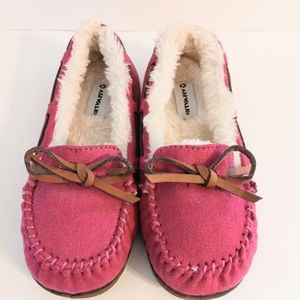 Airwalk Pink Suede Faux Fur Girls Loafers Size 13